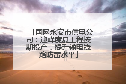 国网永安市供电公司：迎峰度夏工程按期投产，提升输电线路防雷水平
