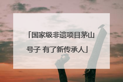 国家级非遗项目茅山号子 有了新传承人