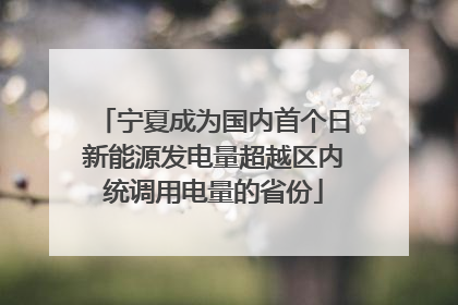 宁夏成为国内首个日新能源发电量超越区内统调用电量的省份