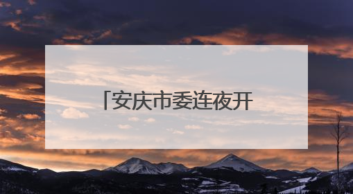 安庆市委连夜开会，常委会组成人员逐一表态：深刻汲取惨痛教训