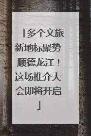 多个文旅新地标聚势顺德龙江！这场推介大会即将开启
