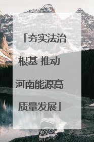 夯实法治根基 推动河南能源高质量发展
