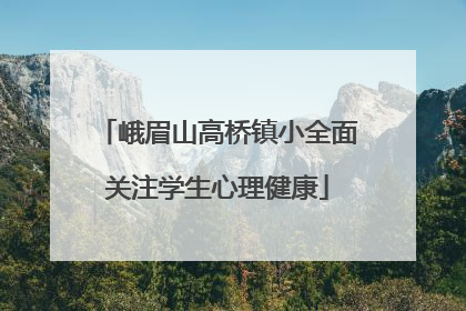 峨眉山高桥镇小全面关注学生心理健康