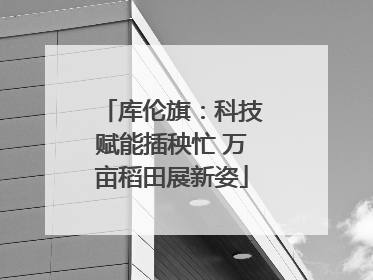 库伦旗：科技赋能插秧忙 万亩稻田展新姿