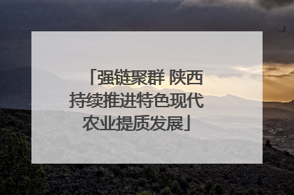 强链聚群 陕西持续推进特色现代农业提质发展
