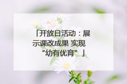 开放日活动：展示课改成果 实现“幼有优育”
