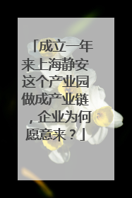 成立一年来上海静安这个产业园做成产业链，企业为何愿意来？