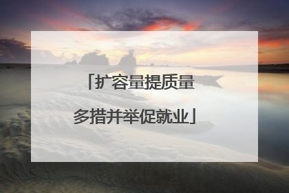 扩容量提质量 多措并举促就业