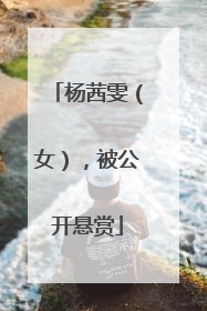 杨茜雯（女），被公开悬赏