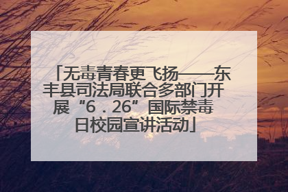 无毒青春更飞扬——东丰县司法局联合多部门开展“6．26”国际禁毒日校园宣讲活动