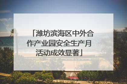 潍坊滨海区中外合作产业园安全生产月活动成效显著