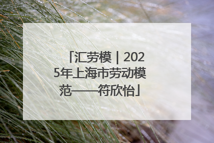 汇劳模｜2025年上海市劳动模范——符欣怡