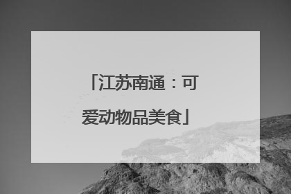 江苏南通：可爱动物品美食