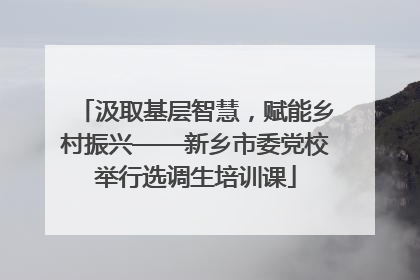 汲取基层智慧，赋能乡村振兴——新乡市委党校举行选调生培训课