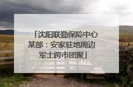 沈阳联勤保障中心某部：安家驻地周边 军士跨市团聚