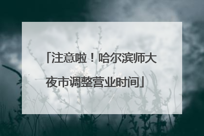 注意啦！哈尔滨师大夜市调整营业时间