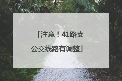 注意！41路支公交线路有调整