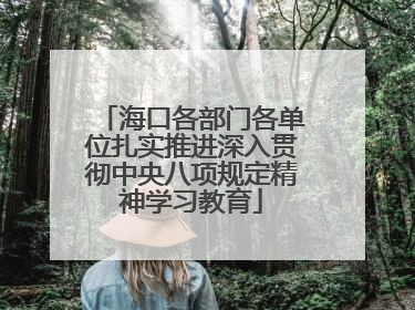 海口各部门各单位扎实推进深入贯彻中央八项规定精神学习教育