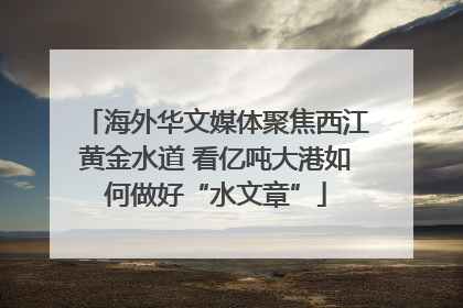 海外华文媒体聚焦西江黄金水道 看亿吨大港如何做好“水文章”