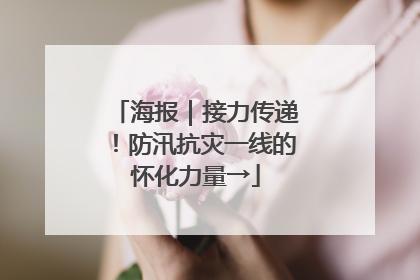 海报｜接力传递！防汛抗灾一线的怀化力量→
