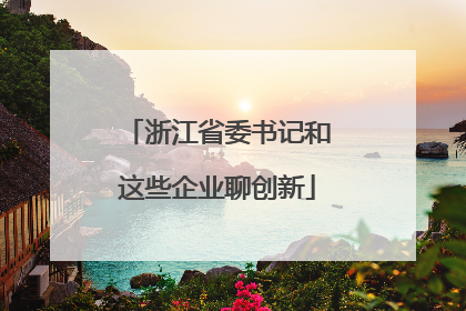 浙江省委书记和这些企业聊创新