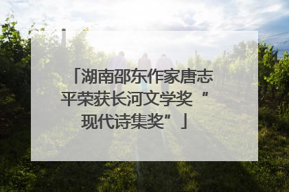 湖南邵东作家唐志平荣获长河文学奖“现代诗集奖”