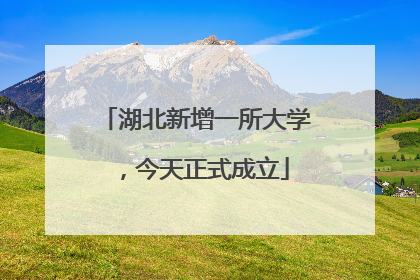 湖北新增一所大学，今天正式成立