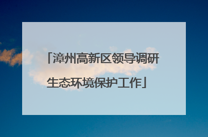 漳州高新区领导调研生态环境保护工作