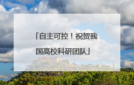 自主可控！祝贺我国高校科研团队