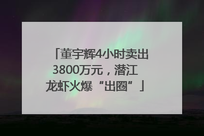董宇辉4小时卖出3800万元，潜江龙虾火爆“出圈”
