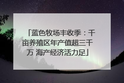 蓝色牧场丰收季：千亩养殖区年产值超三千万 海产经济活力足