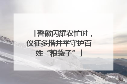 警徽闪耀农忙时，仪征多措并举守护百姓“粮袋子”