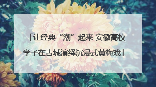 让经典“潮”起来 安徽高校学子在古城演绎沉浸式黄梅戏