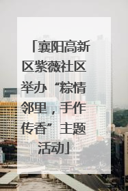 襄阳高新区紫薇社区举办“粽情邻里，手作传香”主题活动