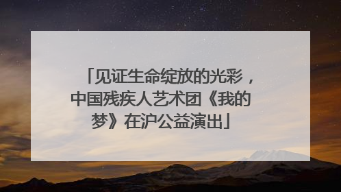 见证生命绽放的光彩，中国残疾人艺术团《我的梦》在沪公益演出