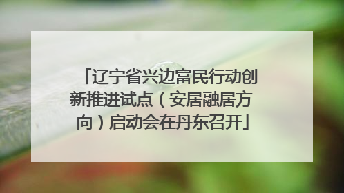 辽宁省兴边富民行动创新推进试点（安居融居方向）启动会在丹东召开