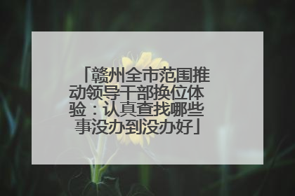赣州全市范围推动领导干部换位体验：认真查找哪些事没办到没办好