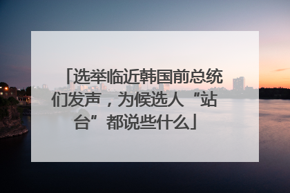 选举临近韩国前总统们发声，为候选人“站台”都说些什么