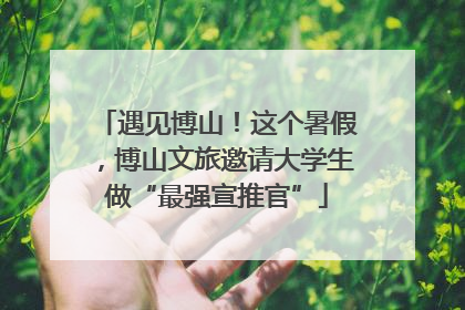 遇见博山！这个暑假，博山文旅邀请大学生做“最强宣推官”