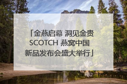 金燕启幕 洞见金贵 SCOTCH 燕窝中国新品发布会盛大举行