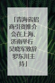 青海省招商引资推介会在上海、济南举行 吴晓军致辞 罗东川主持
