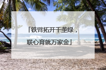 铁臂拓开千垄绿，联心育就万家金