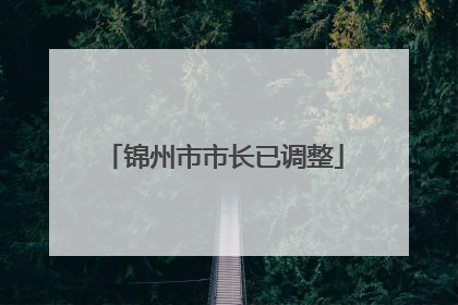 锦州市市长已调整