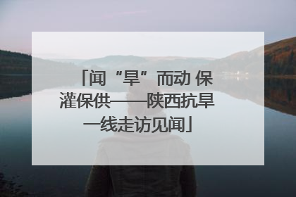 闻“旱”而动 保灌保供——陕西抗旱一线走访见闻