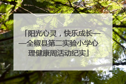 阳光心灵，快乐成长——全椒县第二实验小学心理健康周活动纪实