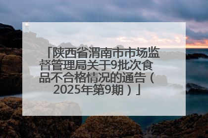 陕西省渭南市市场监督管理局关于9批次食品不合格情况的通告（2025年第9期）