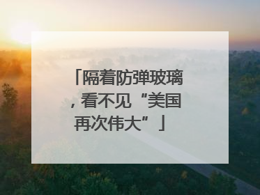 隔着防弹玻璃，看不见“美国再次伟大”