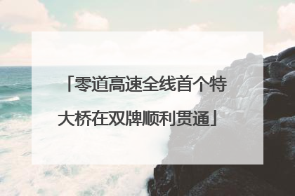 零道高速全线首个特大桥在双牌顺利贯通
