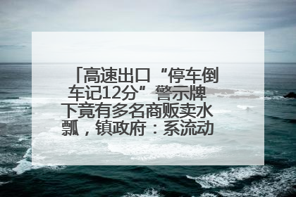 高速出口“停车倒车记12分”警示牌下竟有多名商贩卖水瓢，镇政府：系流动摊位，已多次劝离