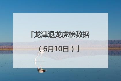 龙津退龙虎榜数据（6月10日）